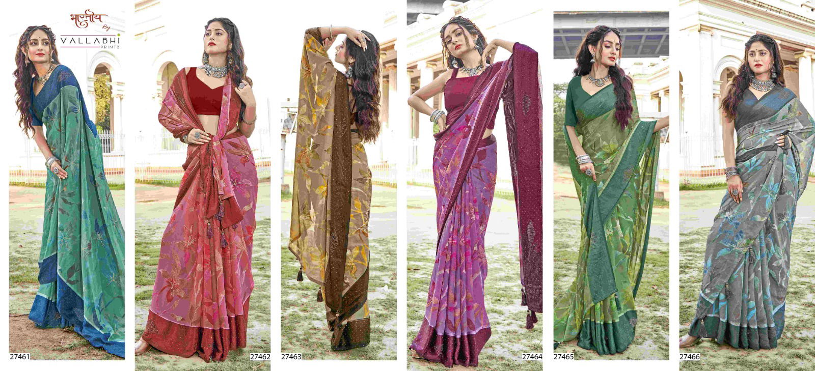 Annara Vol 5 By Vallabhi Printed Georgette Sarees Wholesale Price In Surat